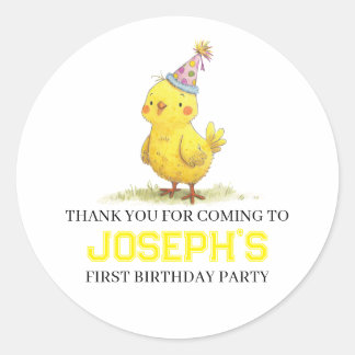 Little Chick Boerderij Birthday Chicken Ronde Sticker