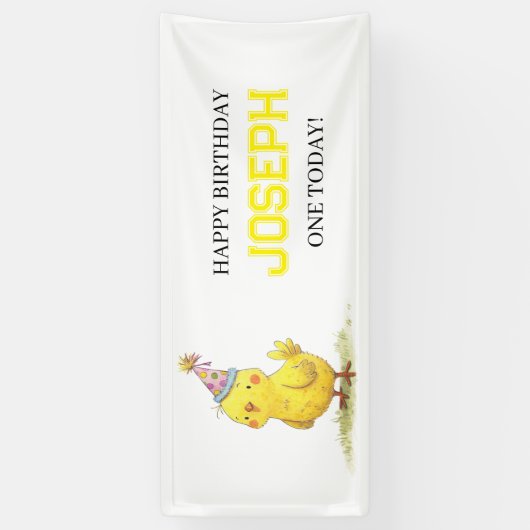 Little Chick Boerderij Birthday Chicken Spandoek (Verticaal)