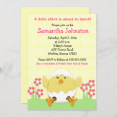 Little Chick Easter Baby shower Invitation Kaart (Voorkant / Achterkant)