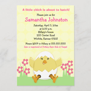 Little Chick Easter Baby shower Invitation Kaart