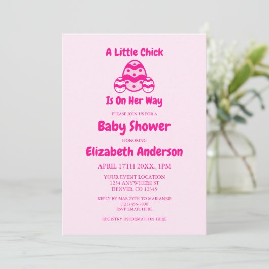 Little Chick Easter Baby shower Kaart (Staand voorkant)