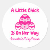 Little Chick Easter Baby shower Ronde Sticker (Voorkant)