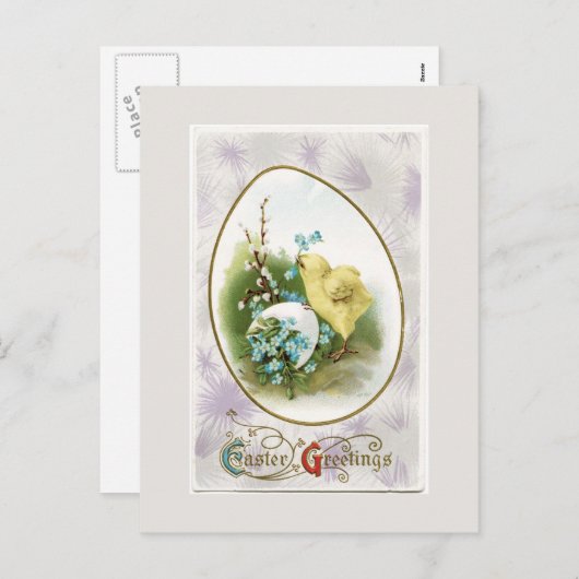 Little Chick en Egg Easter Briefkaart (Voorkant / Achterkant)