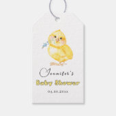 Little Chick Floral Baby shower Cadeaulabel (Voorkant)