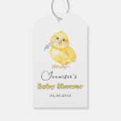 Little Chick Floral Baby shower Cadeaulabel (Achterkant)