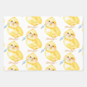 Little Chick Floral Baby shower Inpakpapier Vel (Voorkant 2)