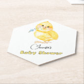 Little Chick Floral Baby shower Kartonnen Onderzetters (Schuin)