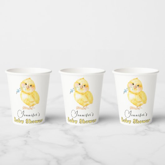Little Chick Floral Baby shower Papieren Bekers (Multi)