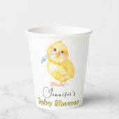 Little Chick Floral Baby shower Papieren Bekers (Voorkant)