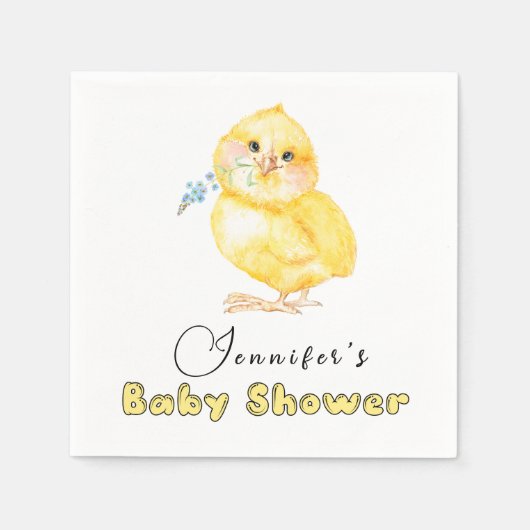Little Chick Floral Baby shower Servet (Voorkant)