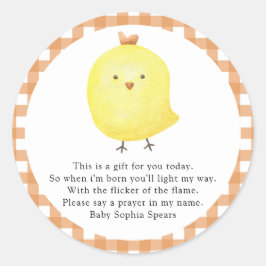 Little Chick - Gebed kaars label