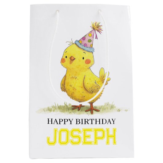 Little Chick Gepersonaliseerde Wrapping Paper Verj Medium Cadeauzakje (Voorkant)
