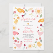 Little Chick Girl Boerderij Easter Chicken Birthda Kaart (Voorkant)