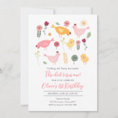 Little Chick Girl Boerderij Easter Chicken Birthda Kaart (Voorkant)