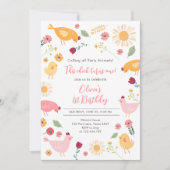 Little Chick Girl Boerderij Easter Chicken Birthda Kaart (Voorkant)