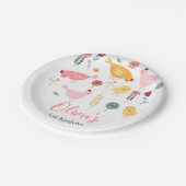 Little Chick Girl Boerderij Easter Chicken Birthda Papieren Bordje (Gekanteld)