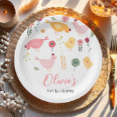 Little Chick Girl Boerderij Easter Chicken Birthda Papieren Bordje