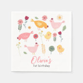 Little Chick Girl Boerderij Easter Chicken Birthda Servet (Voorkant)