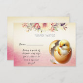 Little Chick Hatching Baby shower Informatiekaartje (Voorkant / Achterkant)