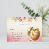 Little Chick Hatching Baby shower Informatiekaartje (Staand voorkant)