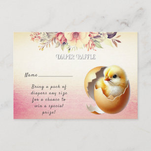 Little Chick Hatching Baby shower Informatiekaartje