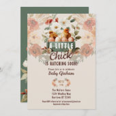 Little Chick Hatching Baby shower Kaart (Voorkant / Achterkant)