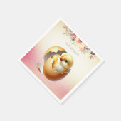 Little Chick Hatching Bloemenservetten Servet (Hoek)