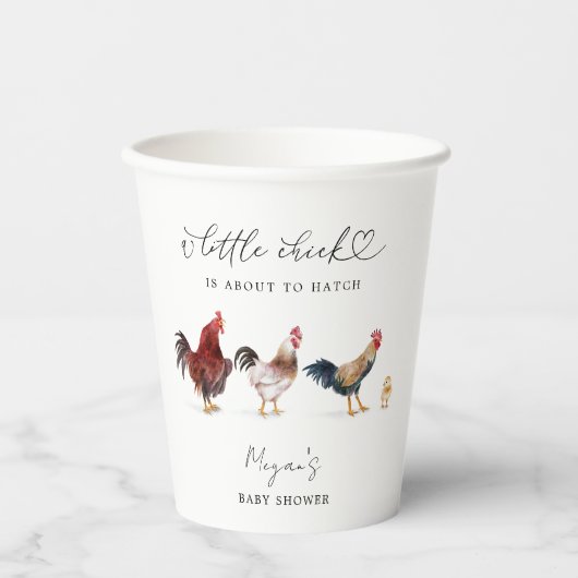Little Chick Hatching Chicken Baby shower Papieren Bekers (Voorkant)