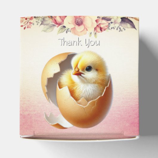 Little Chick Hatching Floral Favoriete Box Bedankdoosjes (Bovenkant)