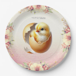 Little Chick Hatching Floral Paper Bord
