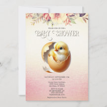 Little Chick Hatching Soon Baby shower Invitation