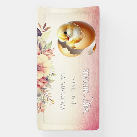 Little Chick Hatching Soon Baby shower Spandoek (Verticaal)