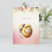 Little Chick Hatching Thank You Card Bedankkaart (Staand voorkant)