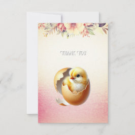 Little Chick Hatching Thank You Card Bedankkaart