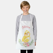 Little Chick met Flowers Kinder Personalized Schort (Gedragen)