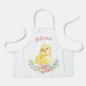 Little Chick met Flowers Kinder Personalized Schort (Voorkant)