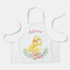 Little Chick met Flowers Kinder Personalized Schort