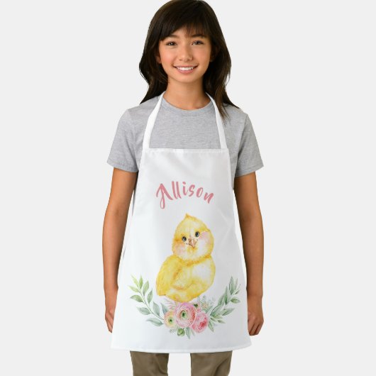 Little Chick met Flowers Kinder Personalized Schort (Insitu)