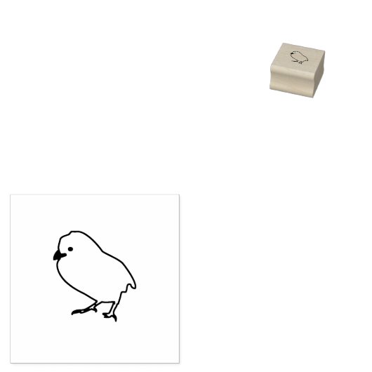 Little Chick Outline Egg Stamp Rubberstempel (Gestempeld)