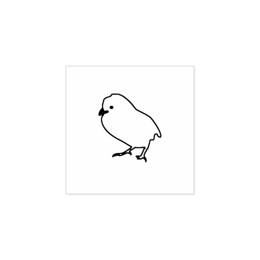 Little Chick Outline Egg Stamp Rubberstempel (Afrduk)