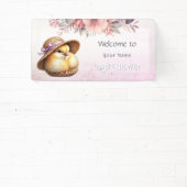 Little Chick Pink Ribbon Baby shower Spandoek (Insitu)