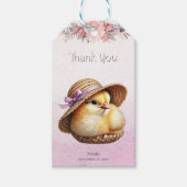 Little Chick Pink Ribbon Gift Label Cadeaulabel (Voorkant)