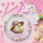 Little Chick Pink Ribbon Paper Bord (Feest)
