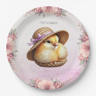Little Chick Pink Ribbon Paper Bord
