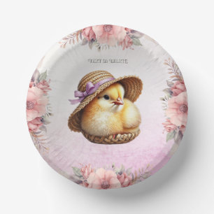 Little Chick Pink Ribbon Paper Bowl Papieren Kommen