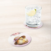 Little Chick Pink Ribbon Paper Onderzetter (Insitu)