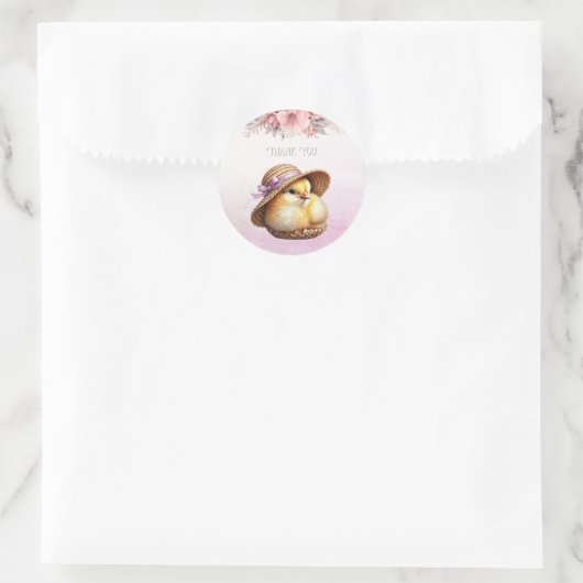Little Chick Pink Ribbon Sticker (Tas)
