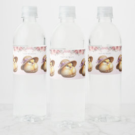 Little Chick Pink Ribbon Waterfles Etiket