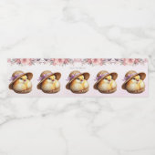 Little Chick Pink Ribbon Waterfles Etiket (Enkel label)