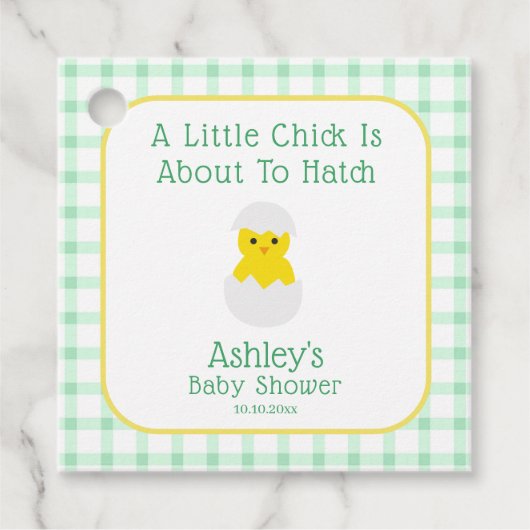 Little Chick To Hatch Gender Neutral Baby Shower Bedankjes Labels (Voorkant)